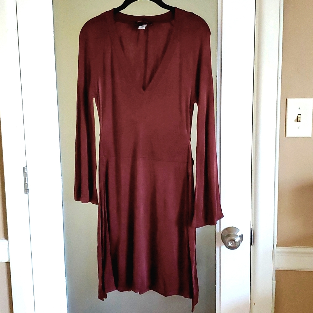 Moda International Brown Long Sleeve Dress Sz XS